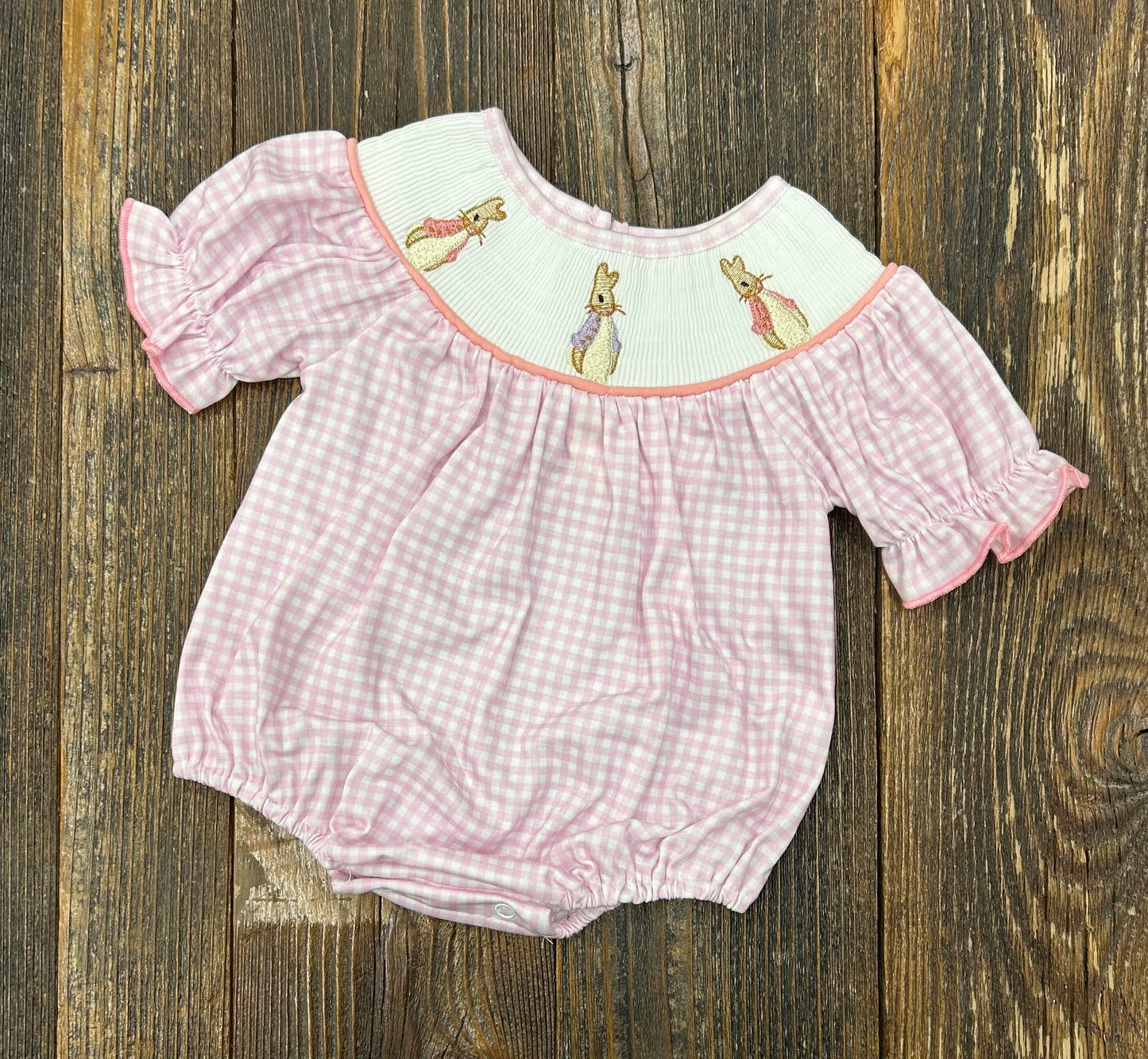 Pink Bunny Embroidered Bubble