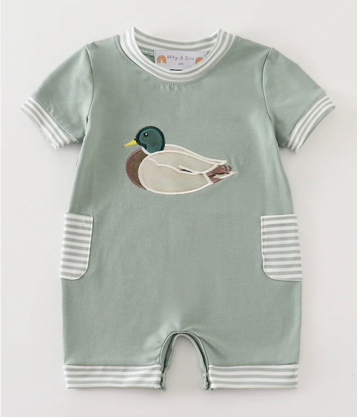 Sage Appliqué Duck Romper