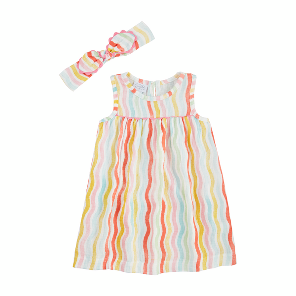 Mudpie Rainbow Dress + Headband