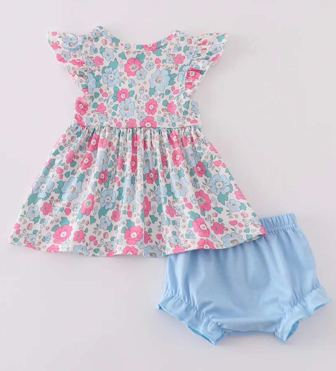 Blue Floral Bloomer Set