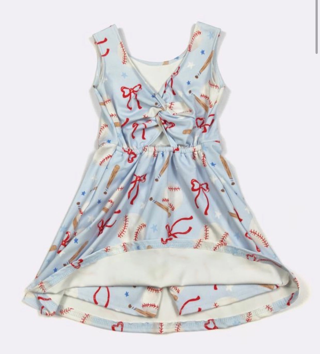 Baseball & Bows Twist Dress