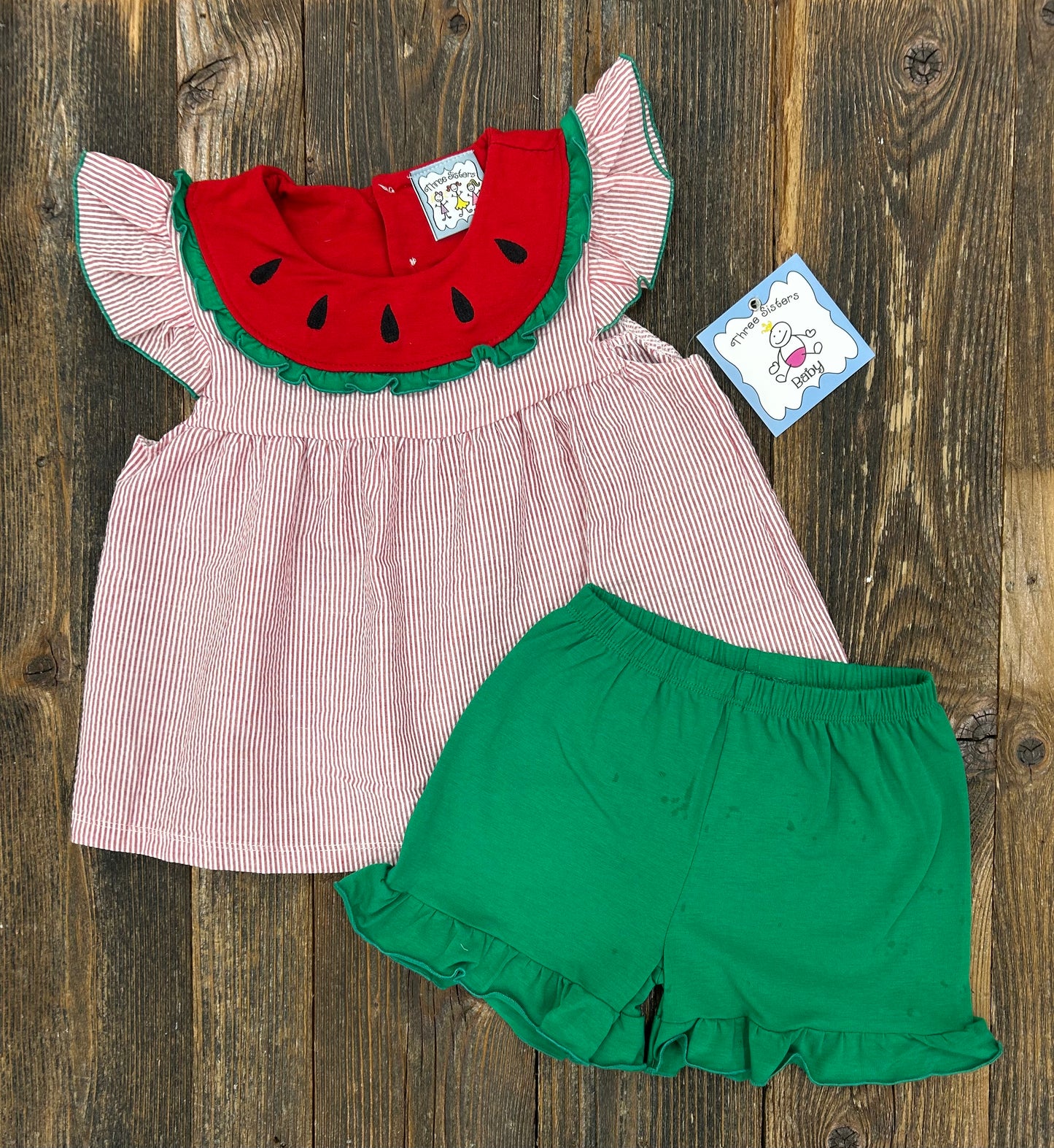 Three Sisters Watermelon Short Set