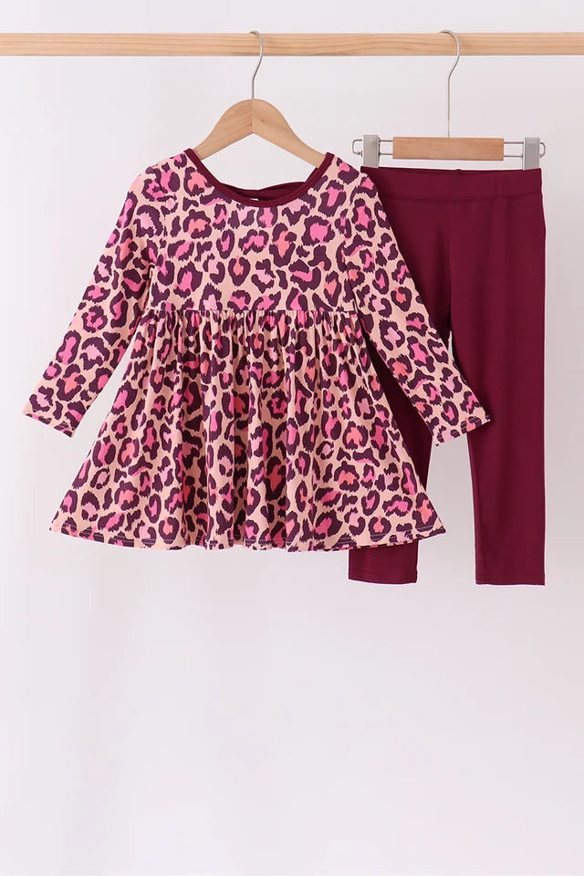 Pink Leopard Bamboo Pant Set
