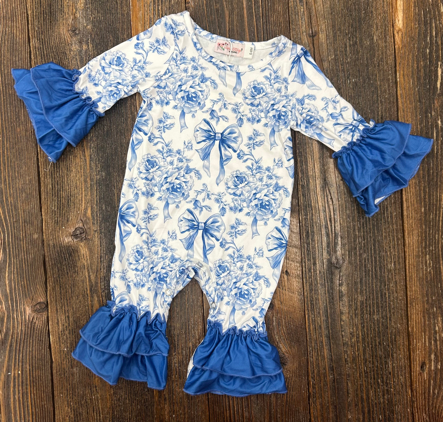 Blue Coquette Ruffle Romper