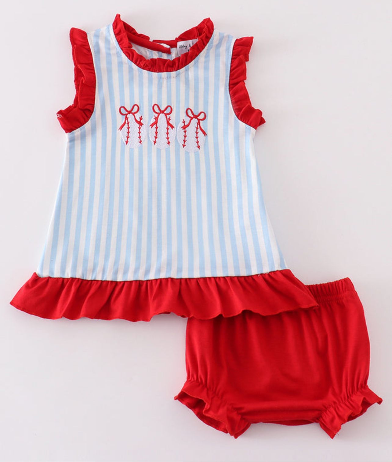Baseball Embroidered Bloomer Set