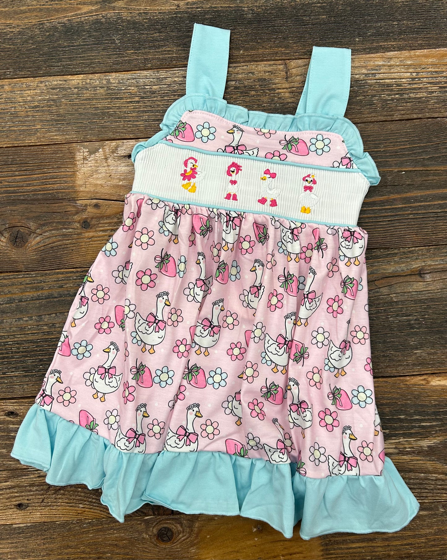 Goose Floral Smocked Ruffle Dress