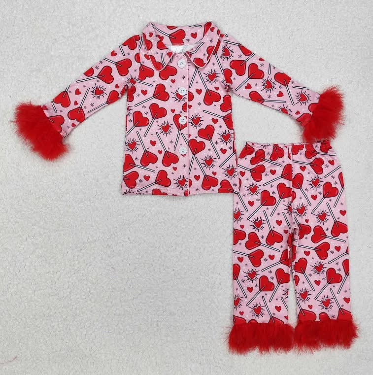 Fur Lollipop Heart PJ Set