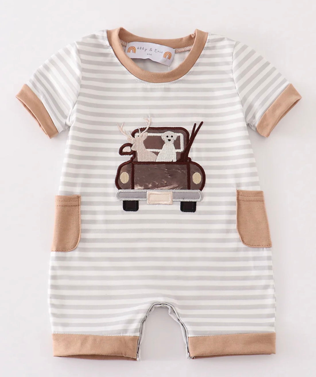 Hunter’s Truck Striped Romper