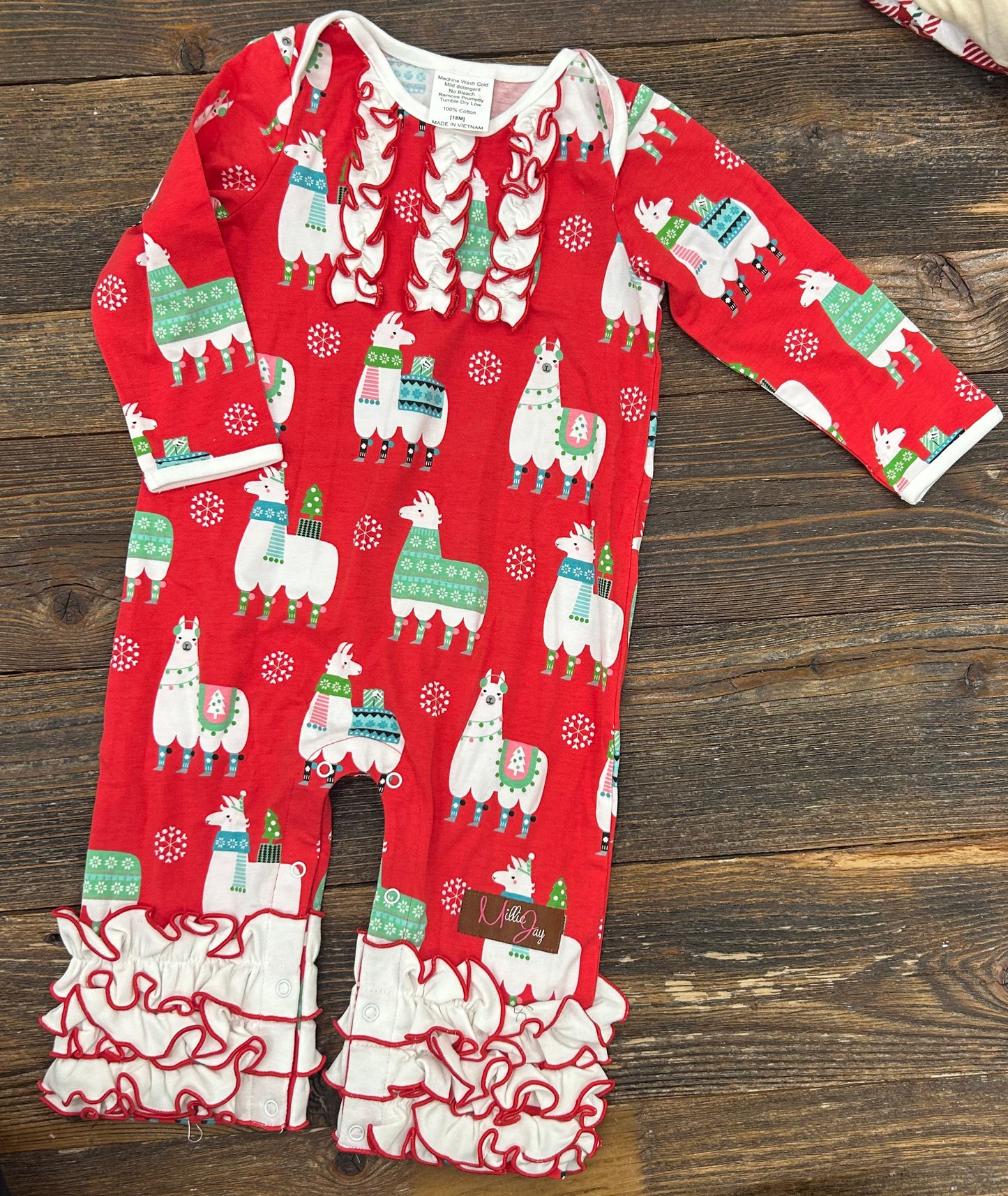 Millie Jay Christmas Llama Romper