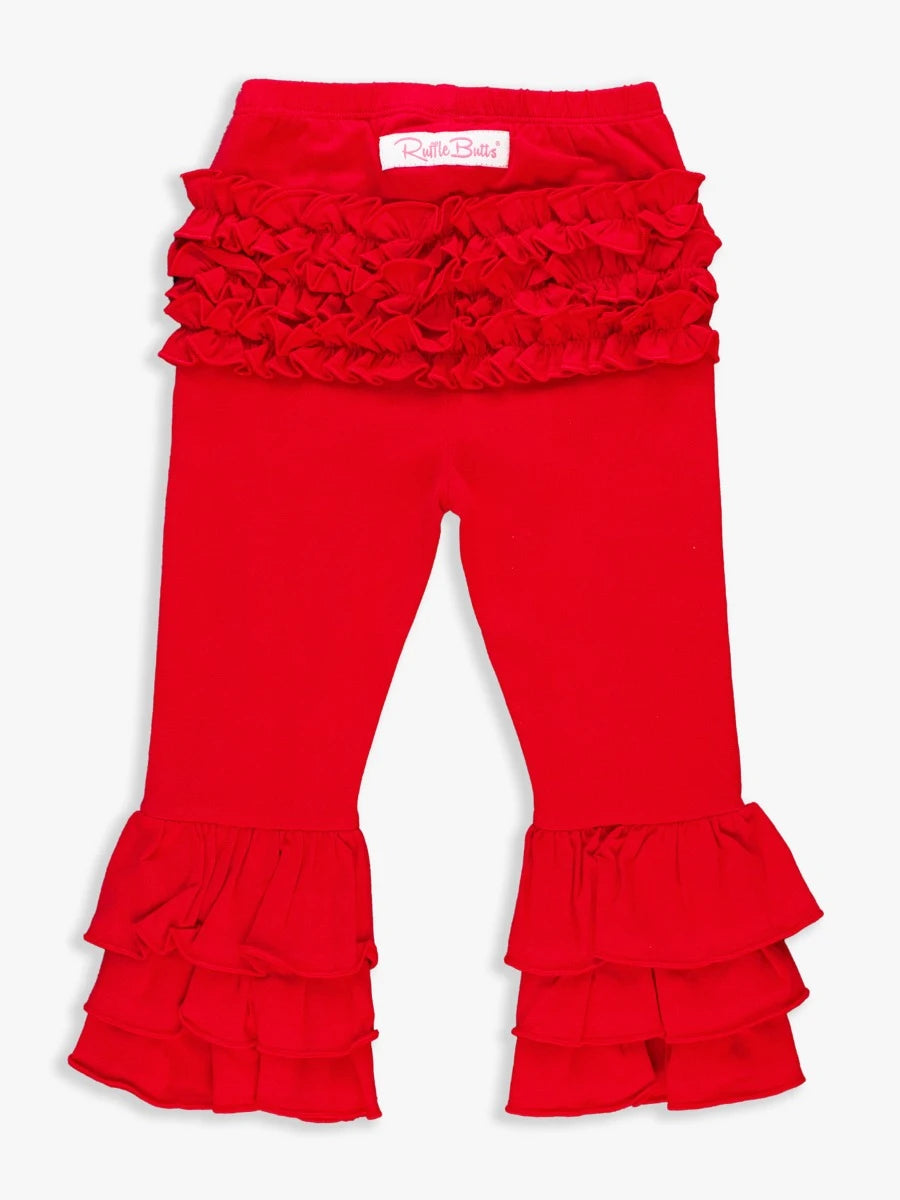 RuffleButts Red Flare Pants