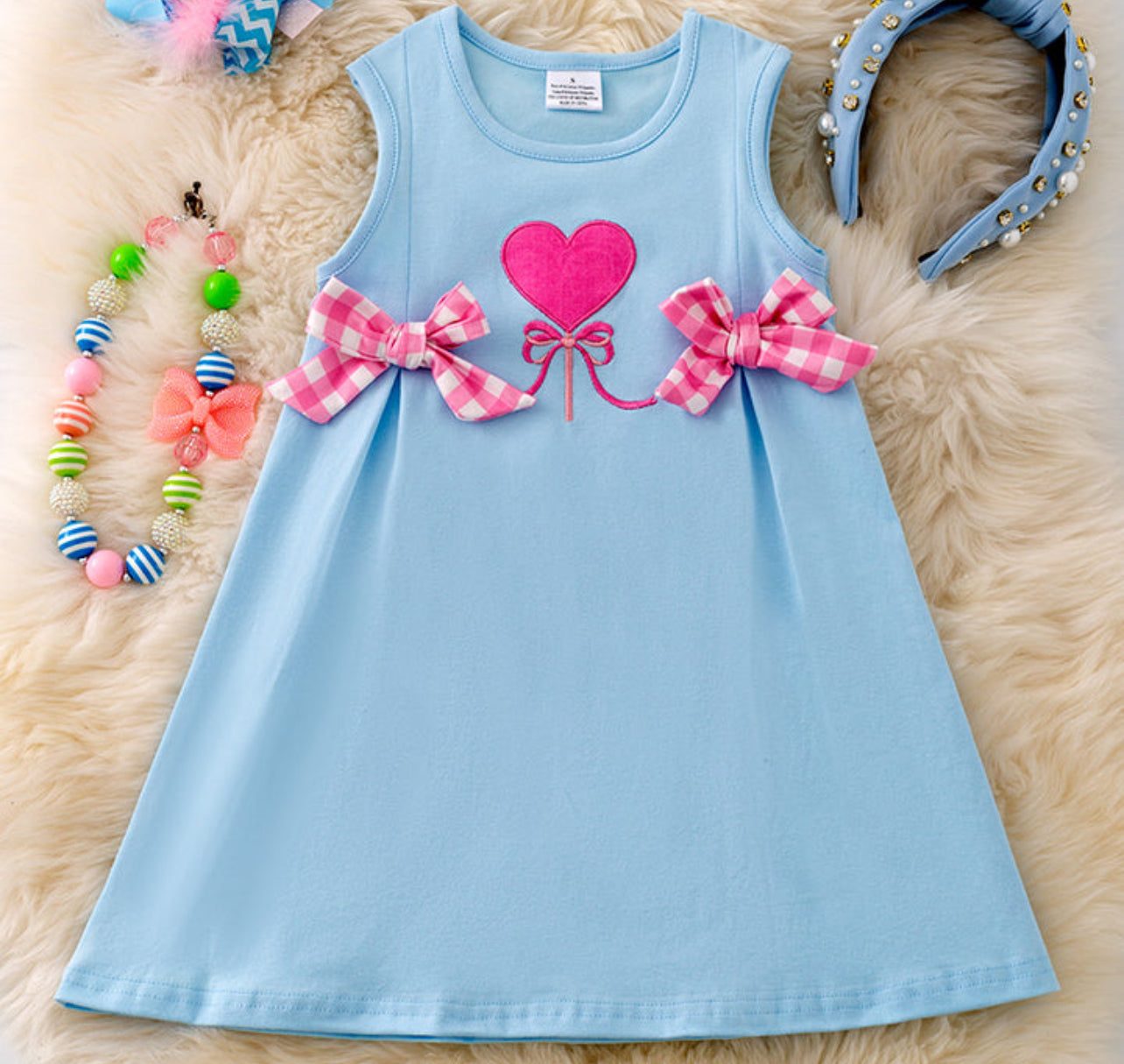 Baby Blue Heart Tank Dress
