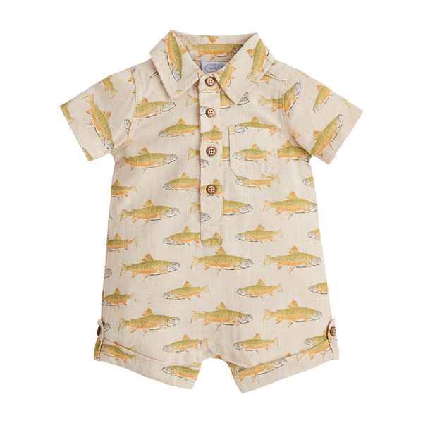Mudpie Linen Fish Romper