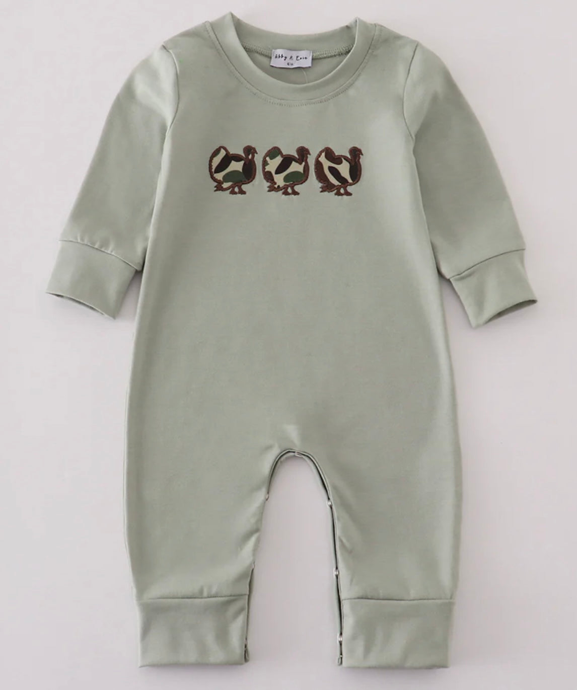 Sage Camo Turkey Romper