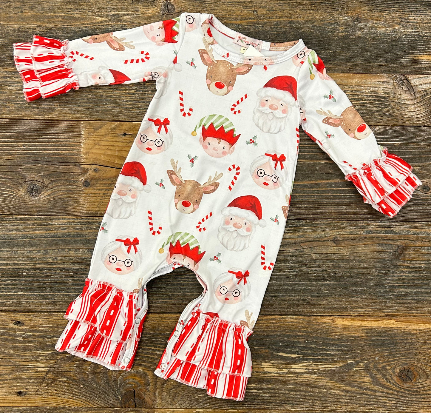 Mrs. Claus Ruffle Romper