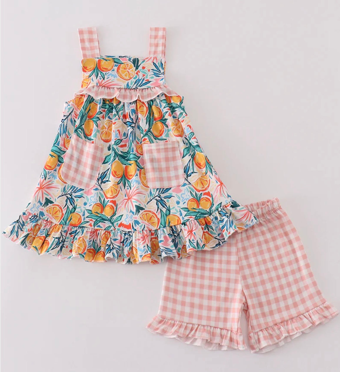 Citrus Bloom Ruffle Short Set
