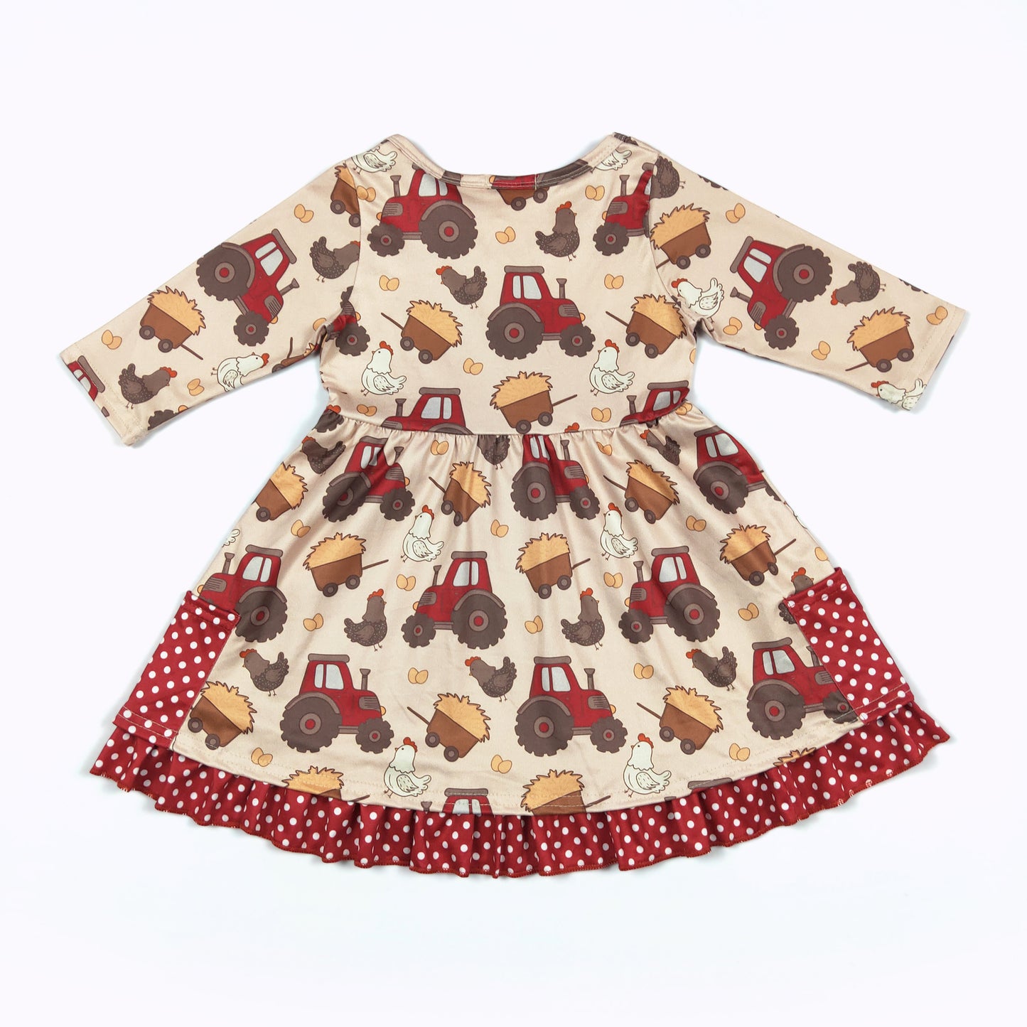 Red Tractor Ruffle Dress