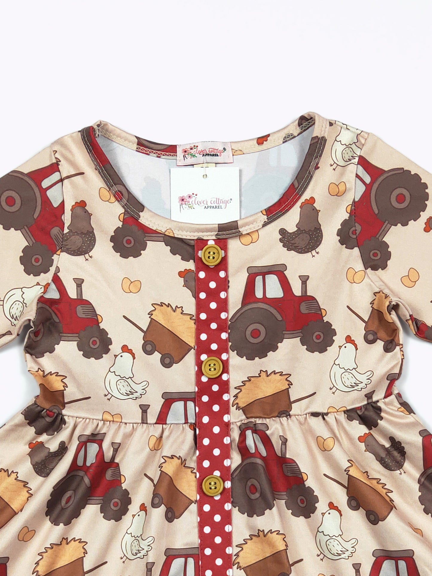 Red Tractor Ruffle Dress