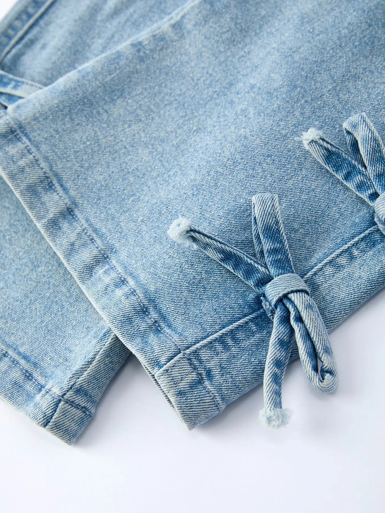 Wide Leg Denim Pants with Pockets