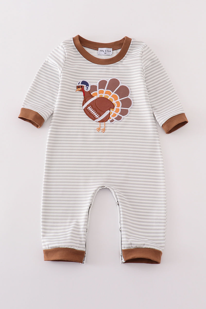 Rust Stripe Turkey Romper