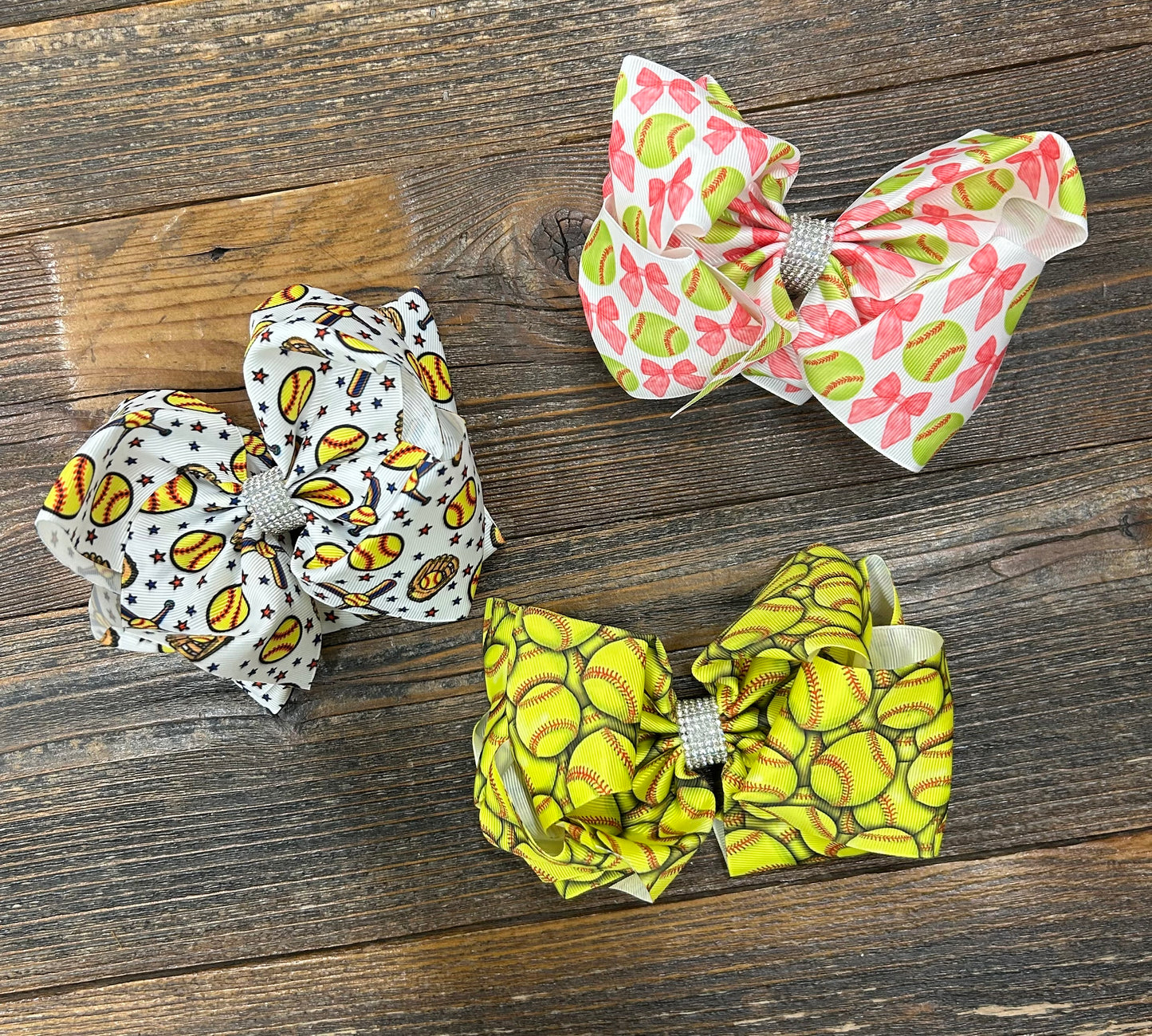 Softball Bling Bows