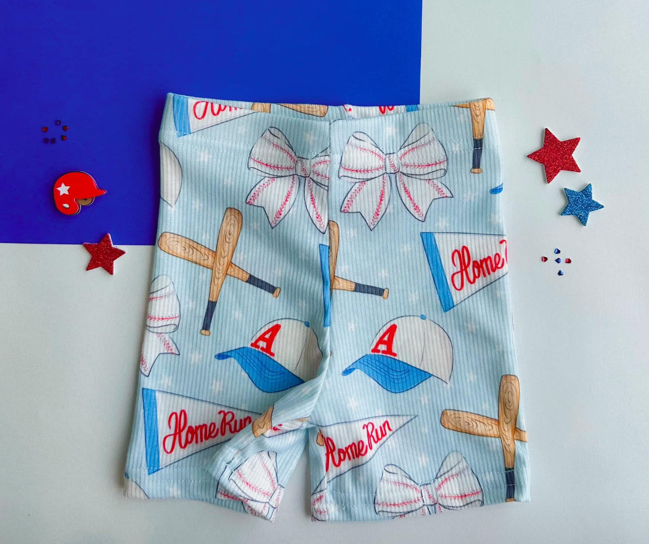 Going to the Ballpark Biker Shorts