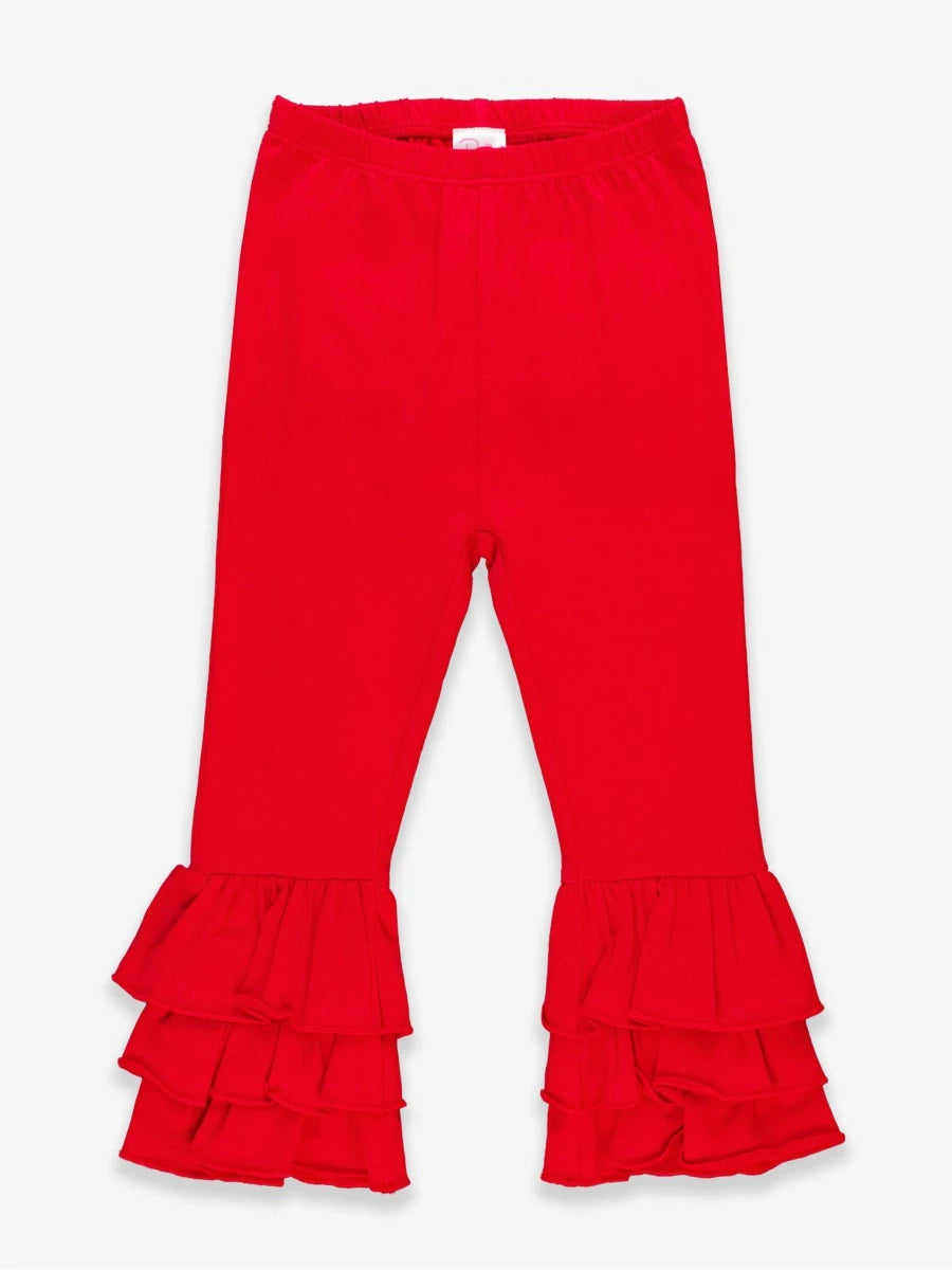 RuffleButts Red Flare Pants