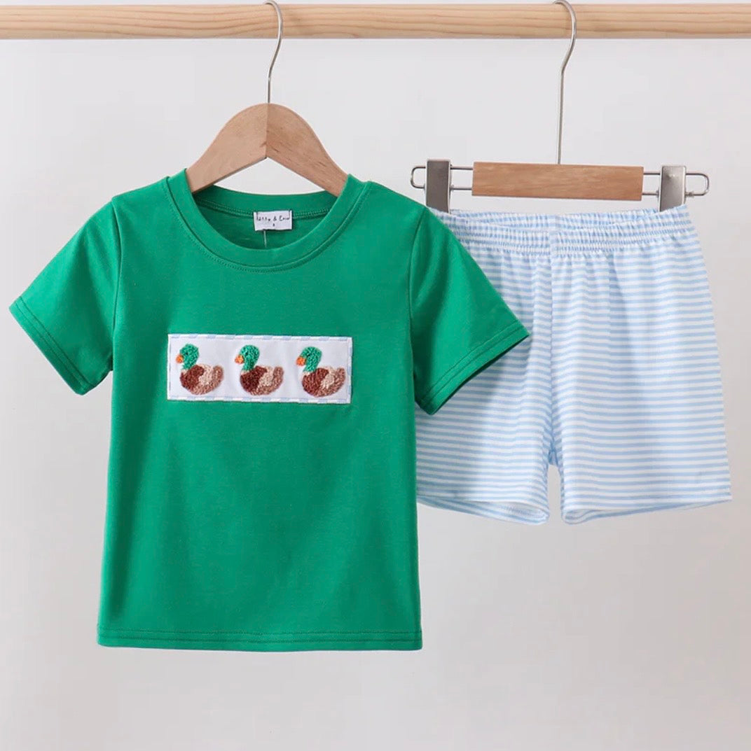 Green Mallard Duck Short Set