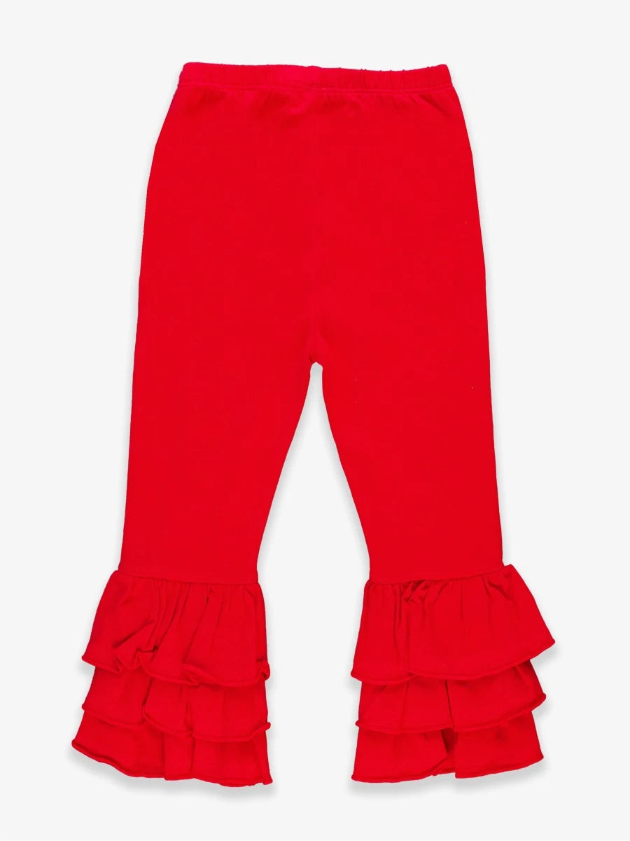 RuffleButts Red Flare Pants