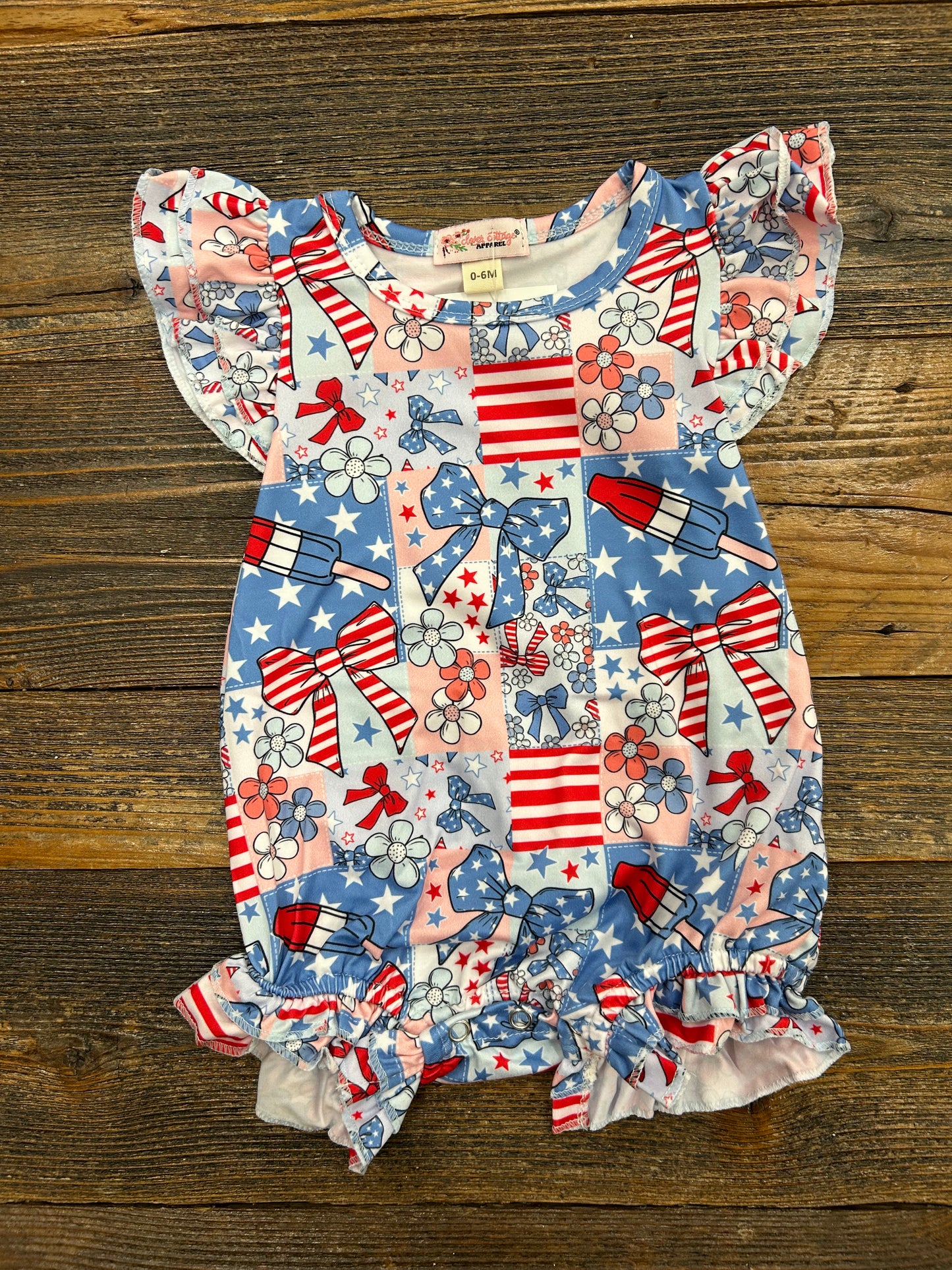Patriotic Patchwork Ruffle Bubble