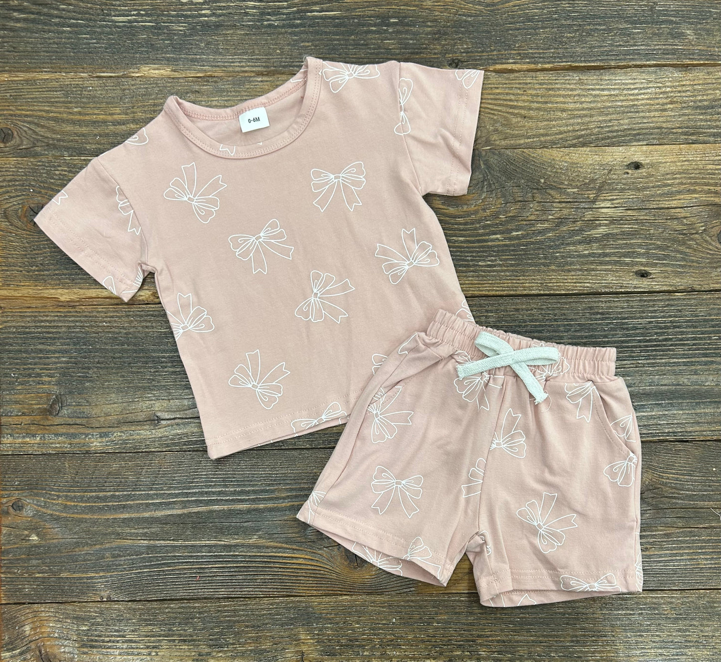 Mauve Bow Short Set
