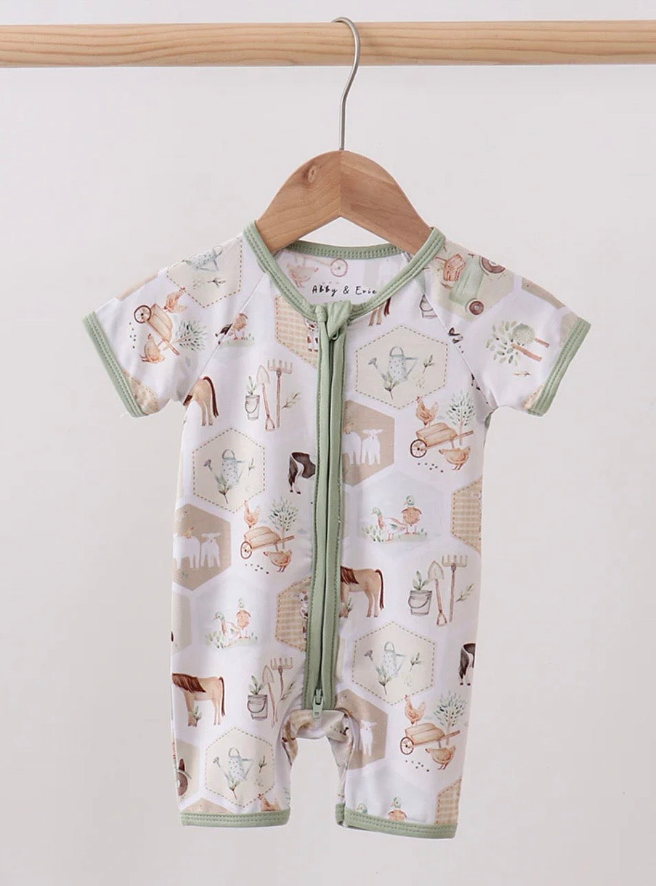 Farm Animal Bamboo Romper