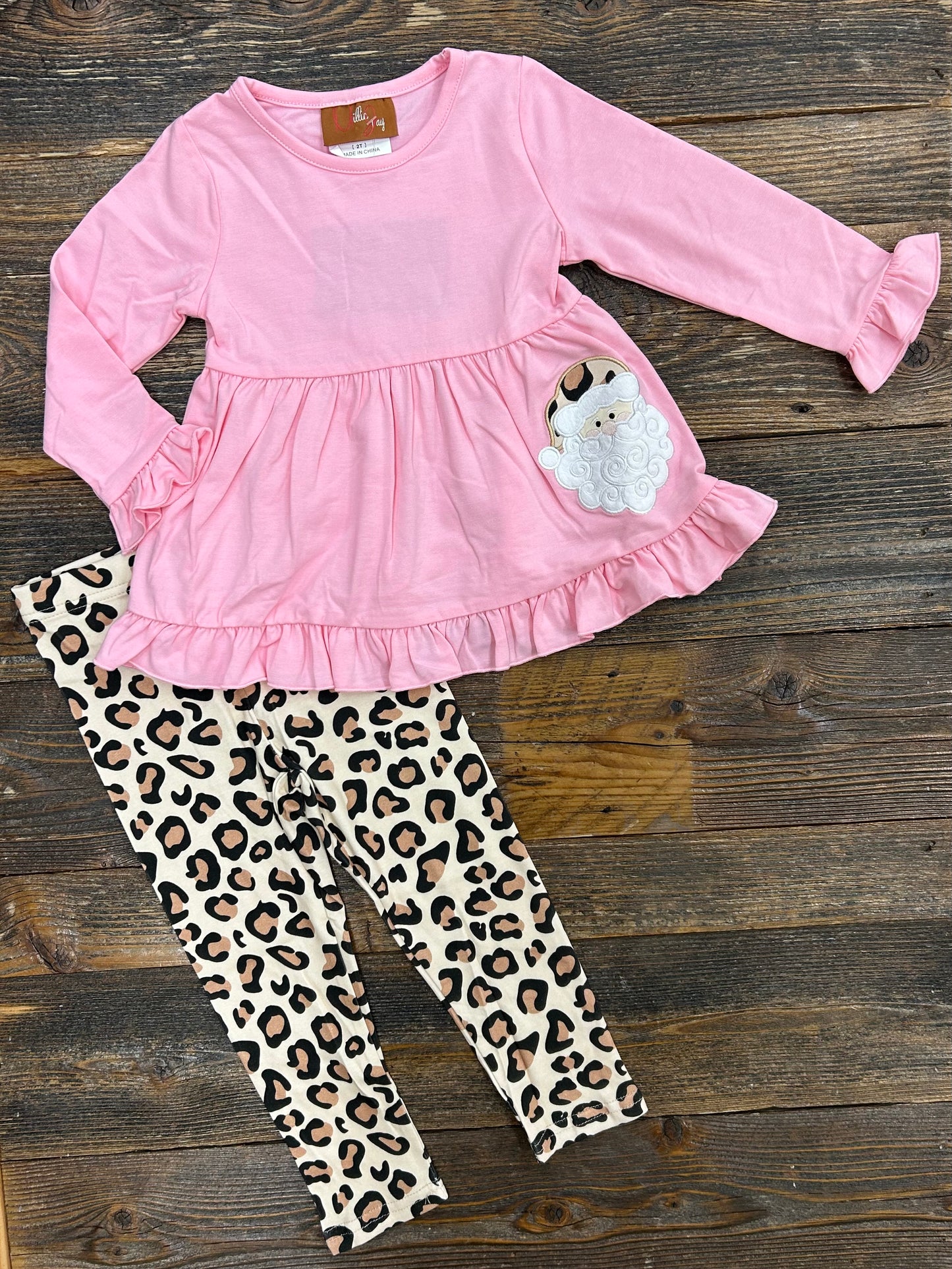 Millie Jay Leopard Santa Legging Set
