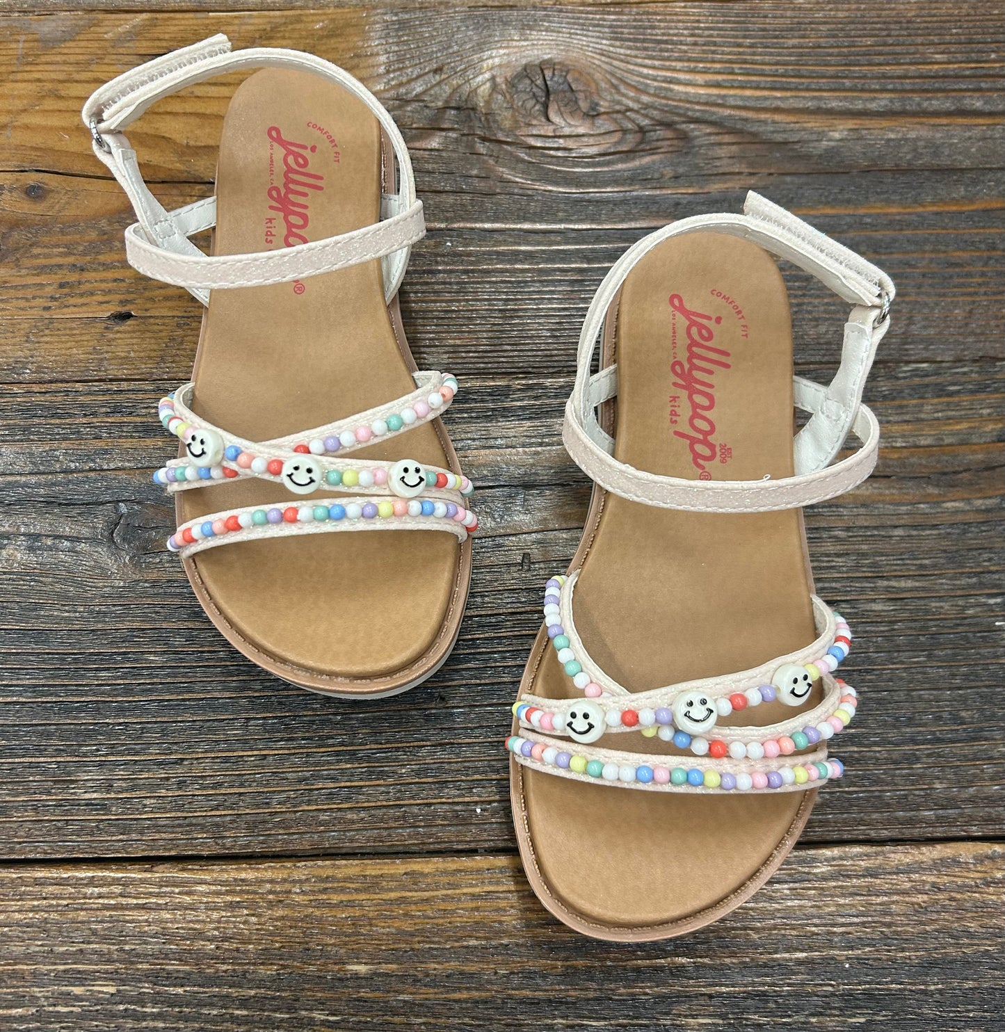 Jelly Pop White Glitter Beaded Sandal
