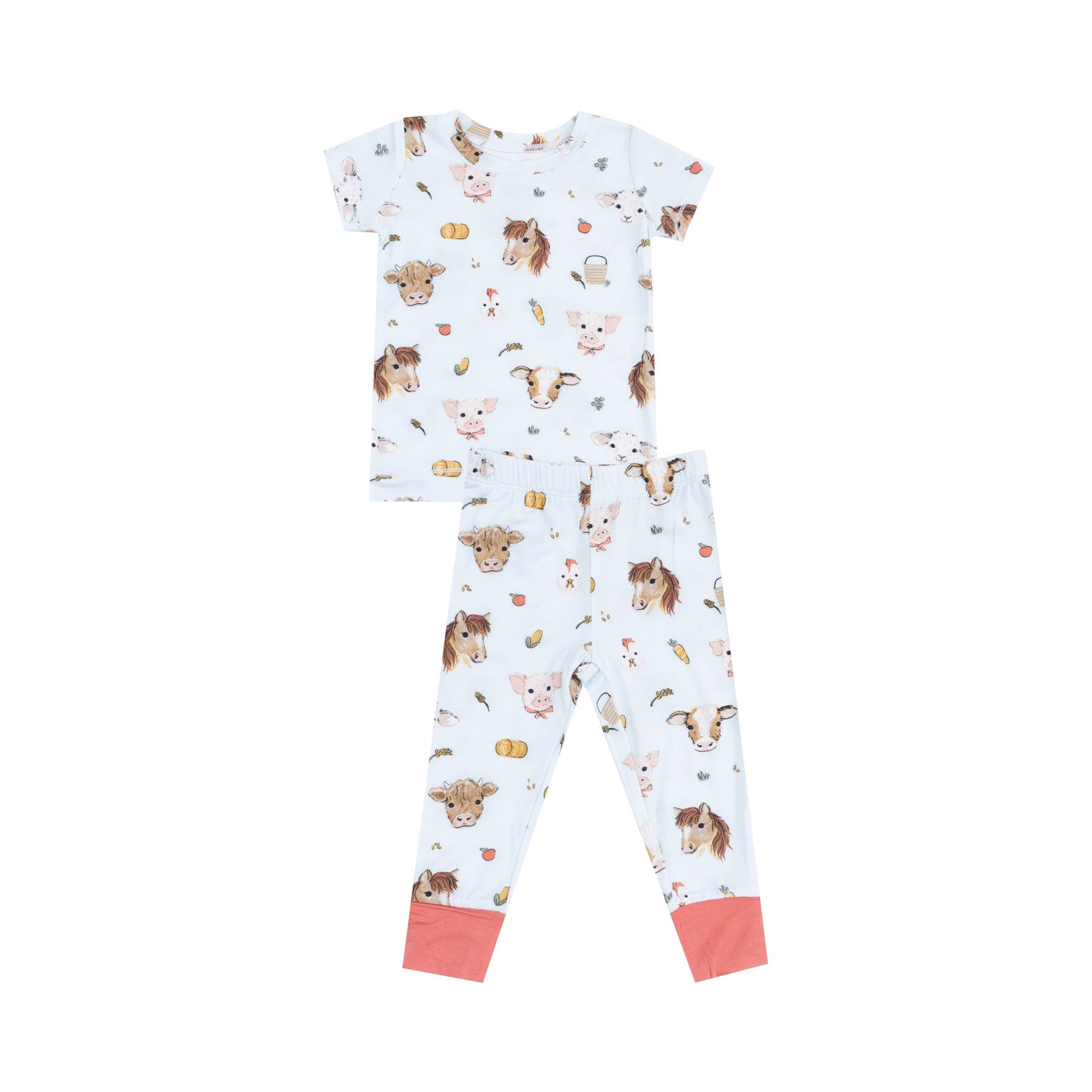 Angel Dear Vintage Animal Faces Blue Loungewear Set