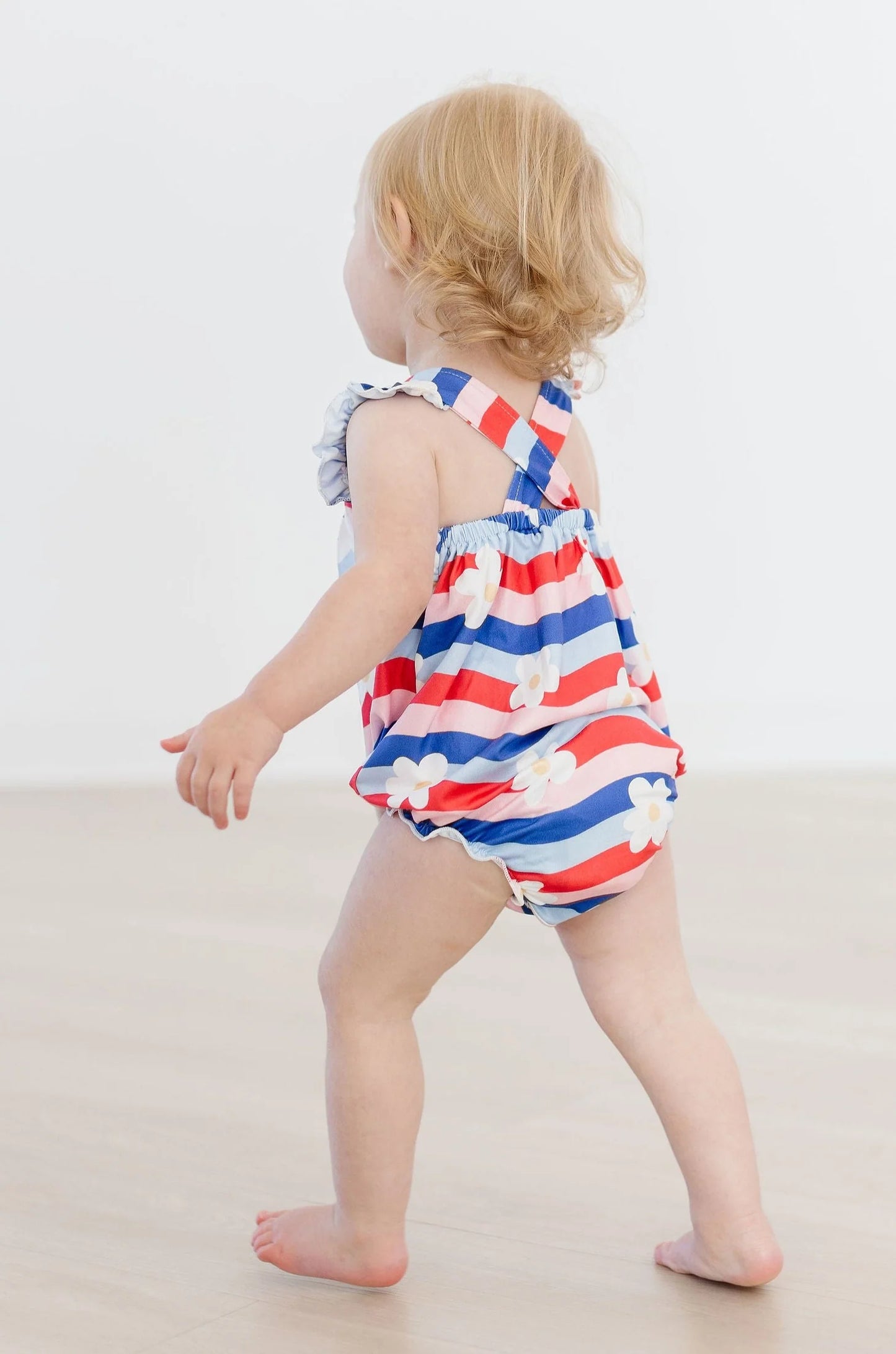 MR July Vibes Ruffle Cross Back Romper
