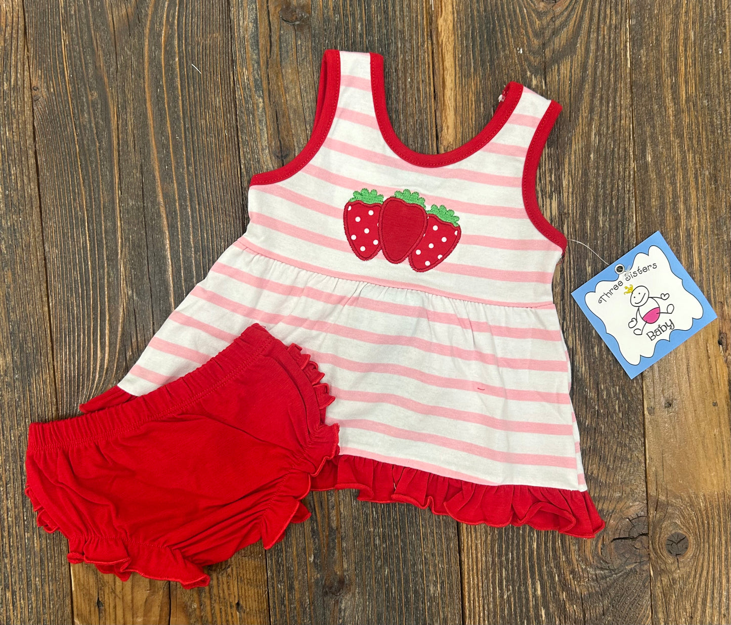 Three Sisters Strawberry Bloomer Set