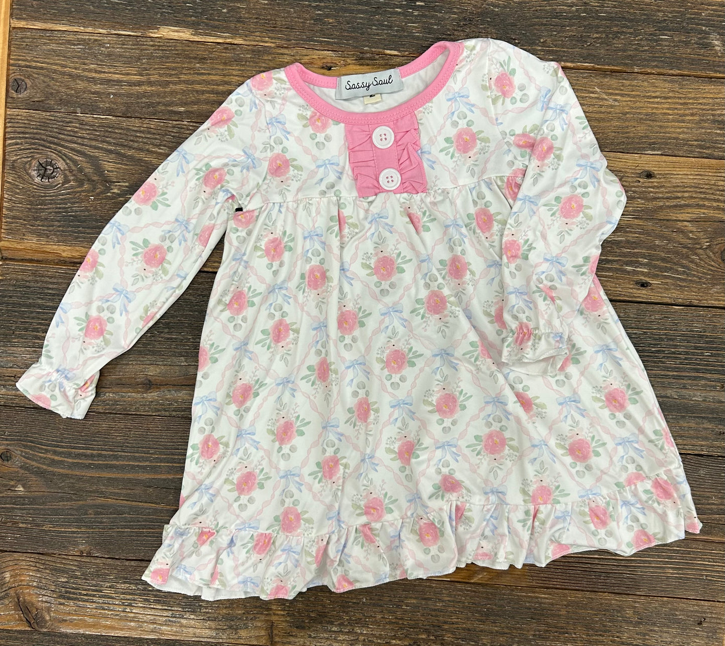 Pink Floral Print Nightgown