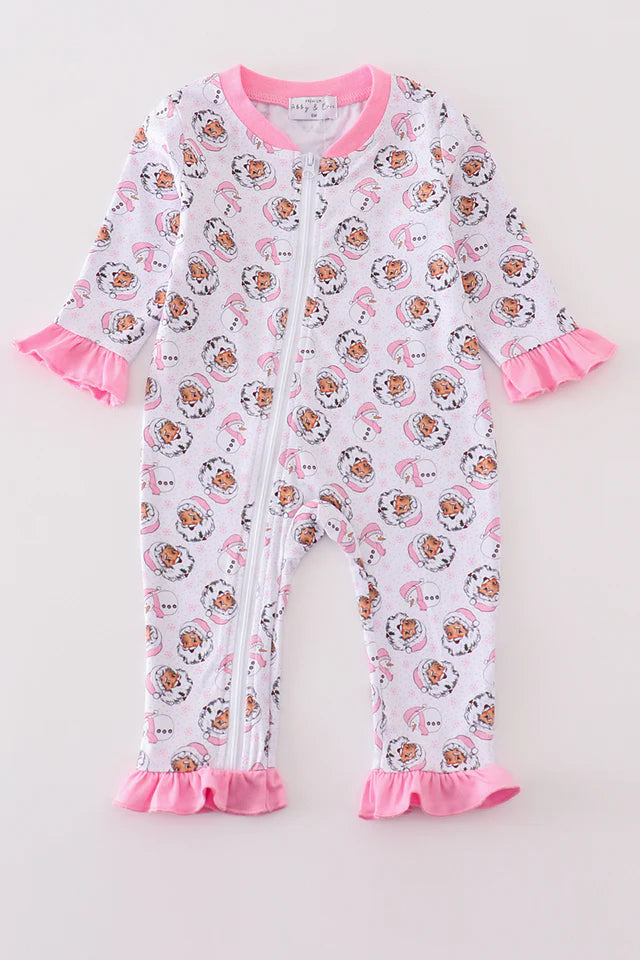 Pink Santa Ruffle One Piece