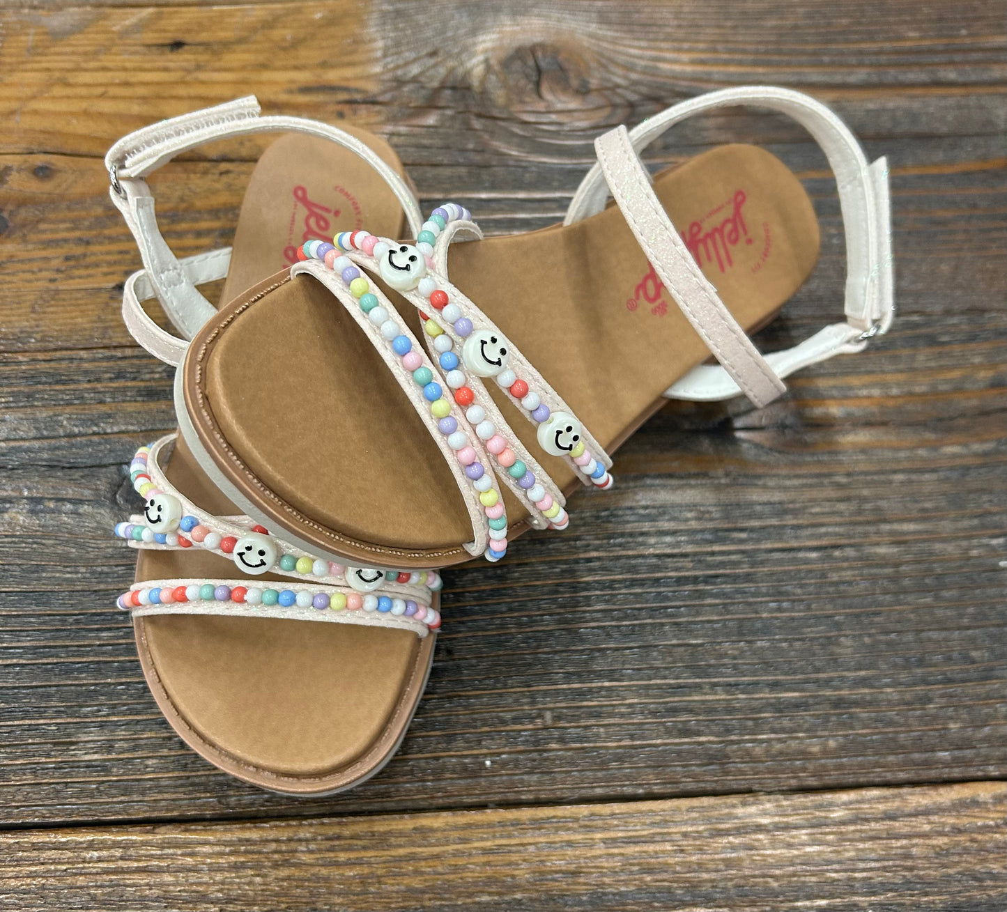 Jelly Pop White Glitter Beaded Sandal