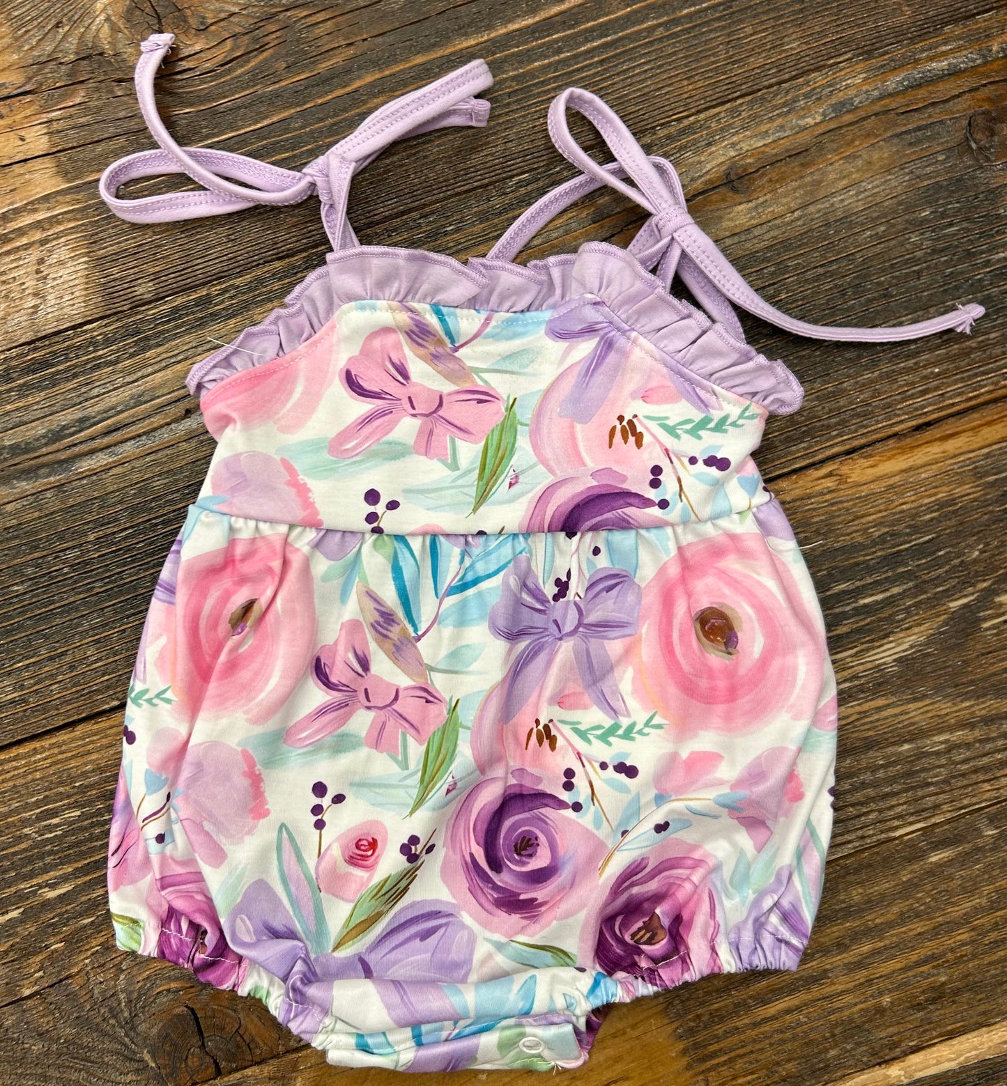 Purple Floral Ruffle Bubble