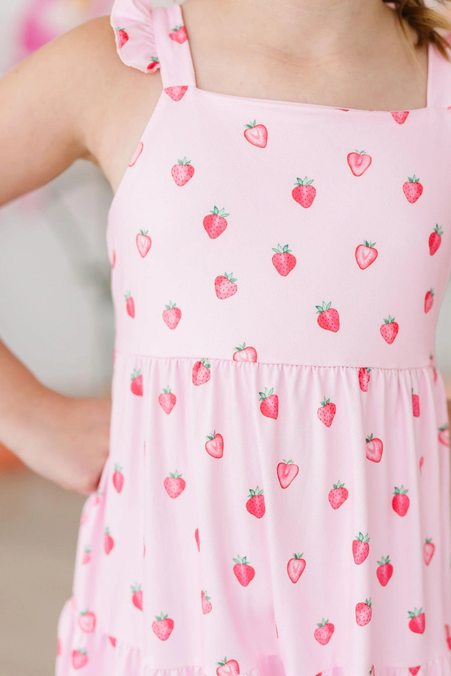 MR Sweet Strawberries Ruffle Maxi Dress