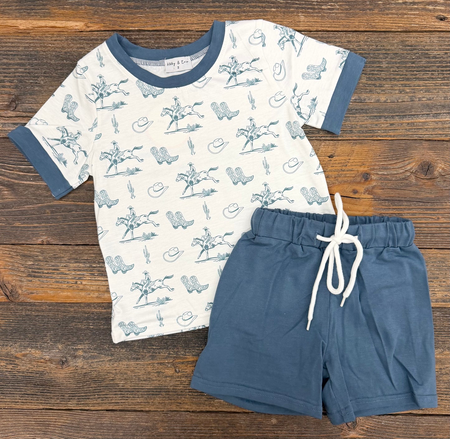 Blue Cowboy Short Set