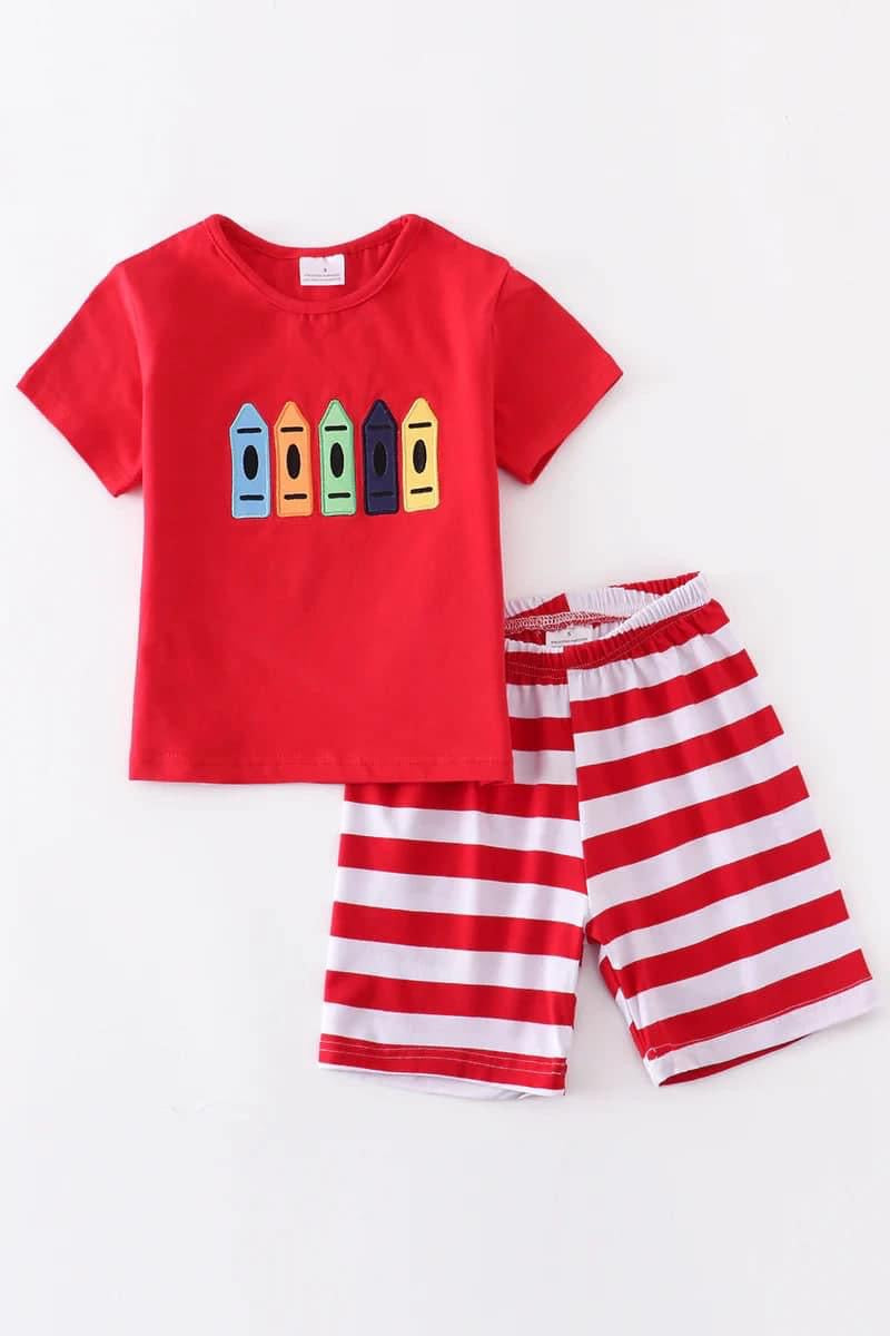 Red Crayon Short Set