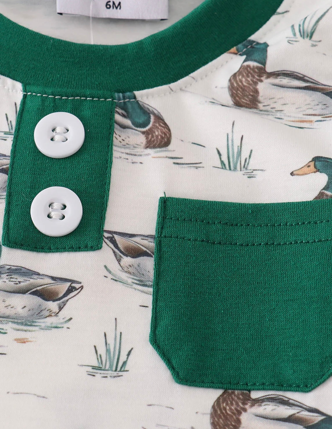 Green Duck L/S Romper