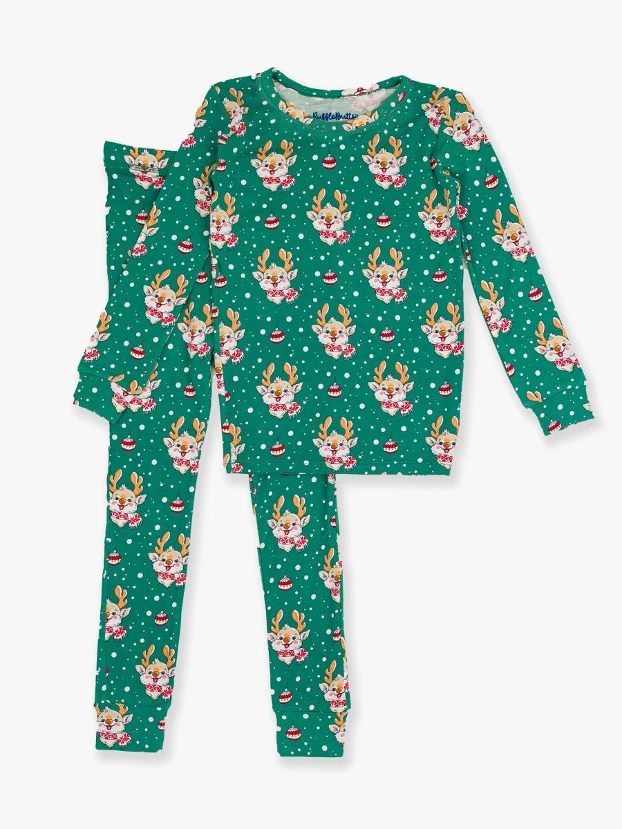 RuggedButts Reindeer Cheer Long Sleeve Pajama Set