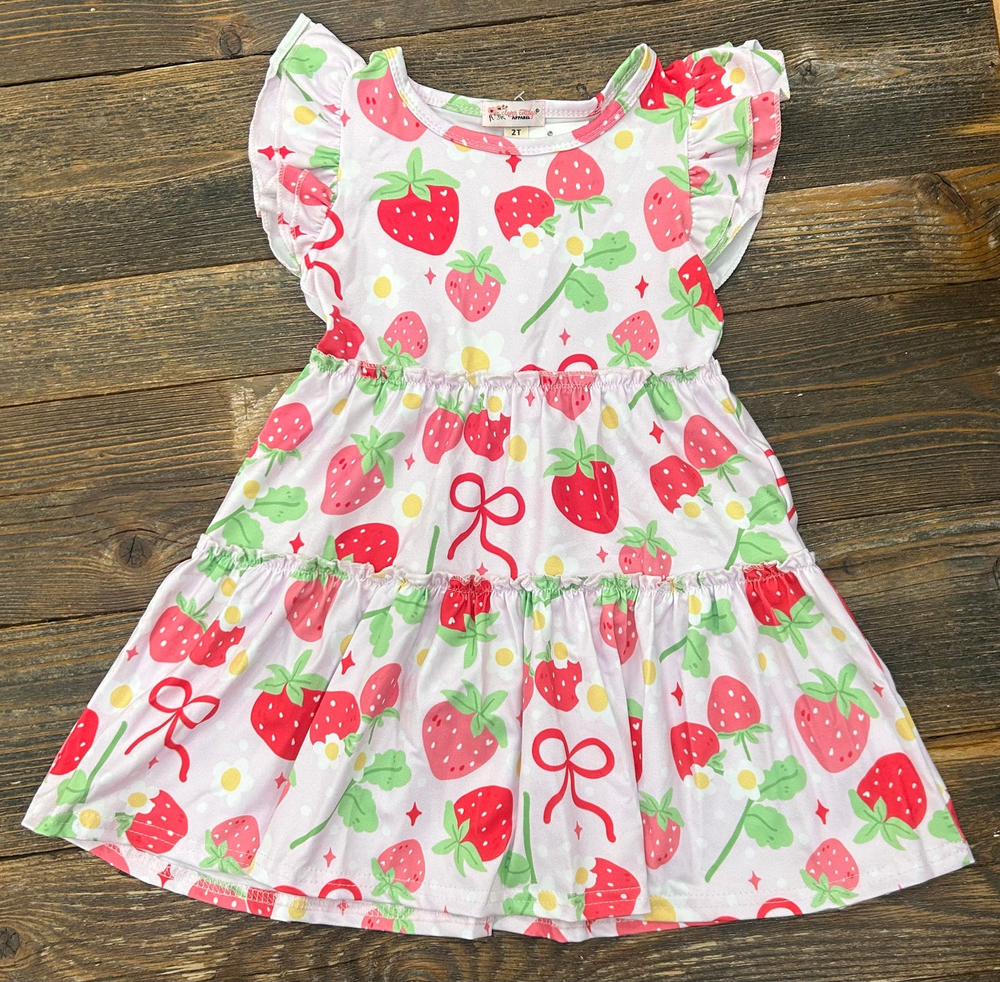 Coquette Strawberry Ruffle Dress