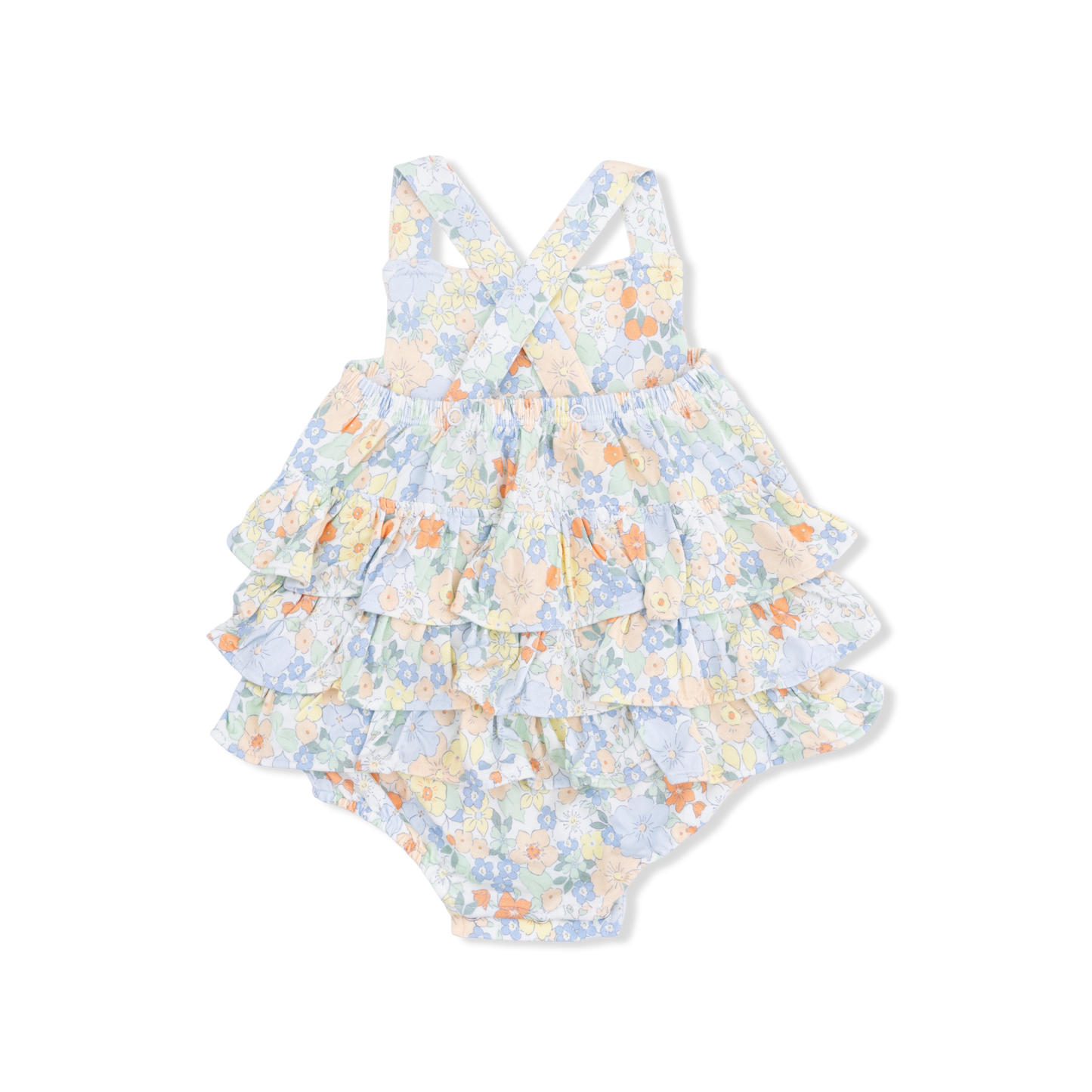 Angel Dear Georgia Floral Ruffle Sunsuit