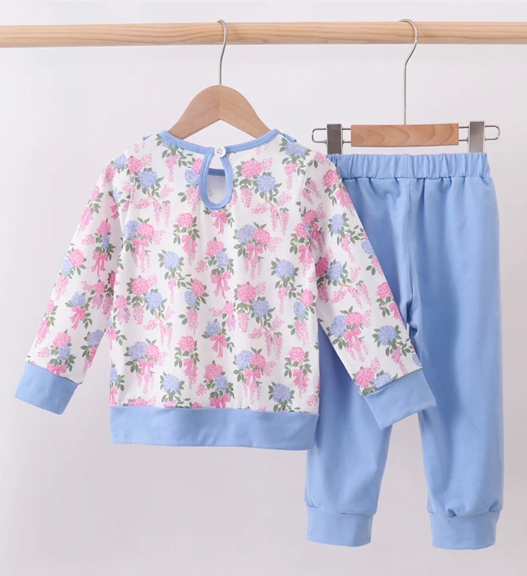 Blue Floral Jogger Set