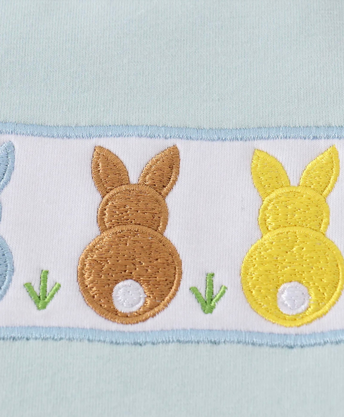 Blue Bunny Embroidered Set