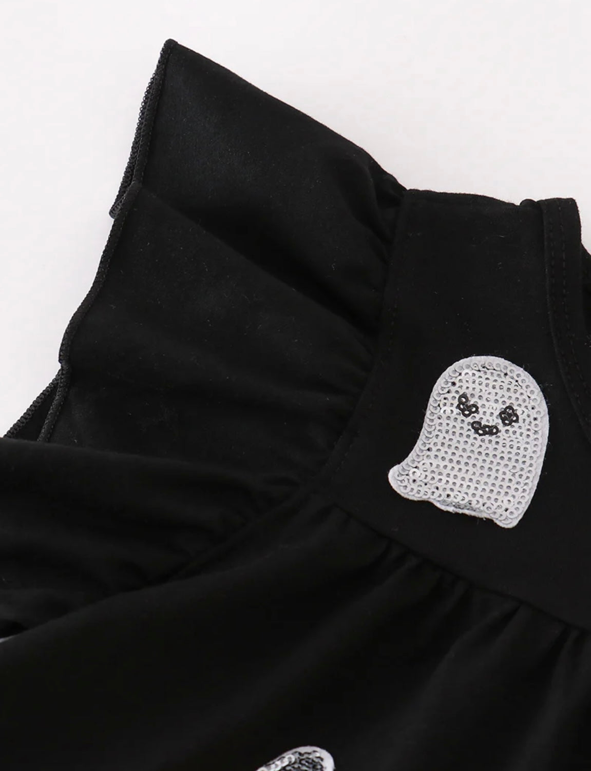 Black Ghost Sequin Ruffle Dress